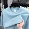 Camiseta de Manga Corta de Algodón Puro de Peso Pesado para Hombre 2026 Nuevo Verano Delgada Casual Versátil Transpirable Cuello Redondo para Hombre