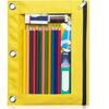 Carpeta de Tres Hoyos de Tela Oxford Color Negro PVC Transparente Bolsa para Lápices y Plumas Artículos de Papelería Bolsa para Documentos Bolsa para Lápices