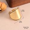 Anillo Simple Plano Personalizado, Anillo Abierto Versátil Estilo Coreano para Ropa de Trabajo, Anillo Geométrico de Tres Capas Apiladas con Corte Personalizado