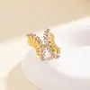 Anel Deslumbrante com Zircônia Micro-Incravada Novo Modelo Wish, Anel de Cor Cruzada de Luxo Leve Criativo Europeu e Americano de Nicho para Mulheres