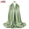 Primavera e Verão novo elegante versátil cor sólida plissado natural chiffon bico fechado lenço lenço lenço em estoque atacado transfronteiriço