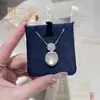 Collar de Ágata Blanca Redonda de Calcedonia de Hielo para Mujer Colgante Transparente de Hielo Alto Cadena para Clavícula Lujo Ligero Sentido de Gama Alta para Novia