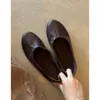 Versión de piel de oveja~Estilo minimalista de cuero genuino, modernos y cómodos, zapatos planos de suela blanda para mujer, sin cordones, versátiles para el trabajo, zapatos bajos de corte bajo
