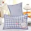 Funda de almohada de algodón puro con botones a presión, una sola pieza, adecuada para almohadas de jardín de infancia y de estudiante, 35* Algodón de gasa para niños