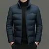 Nueva Chaqueta de Algodón Gruesa de Invierno para Hombres Jóvenes y de Mediana Edad Ropa Exterior Cálida Estilo Papá Hombres Color Sólido Casual Ropa de Invierno para Hombres Chaqueta