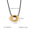 Collar Sencillo Europeo y Americano con Forma de O de Acero Inoxidable Cadena de Cuerda de Cera de Moda Elegante Versátil Collar Circular Accesorios de Acero de Titanio para Mujeres
