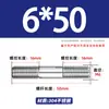 Varilla Roscada de Acero Inoxidable 304 de Doble Extremo, Varilla Roscada Extendida con Conexiones Roscadas en Ambos Extremos, Varilla de Perno Roscado, Varilla Prisionera M3-M24