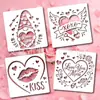Modelos de Pintura Vazados Temáticos de Dia dos Namorados Mais Vendidos da Amazon, Modelos Românticos de Pintura Spray com Coração de Amor Cisne para Feriado
