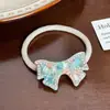 Clip de Goma Acrílica Coreana con Forma de Mariposa Tridimensional para Cola de Caballo Anillo para el Cabello con Diamantes para Todo Tipo de Peinado Pasador