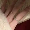 Anillo Pequeño con Forma de Corazón de Moda y Sencillo para Mujer, Diseño de Nicho, Lujo Ligero, Incrustado con Circonita, Joyería de Alta Gama
