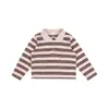 Bola de Arroz Pegajoso Ropa Infantil Estilo Coreano Bloque de Color Rayas Manga Larga Camiseta Ropa Infantil Huzhou Zhili 26 Otoño Camisa POLO para Niñas