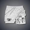 Shorts esportivos de verão masculinos, secagem rápida, respirável, camada dupla, anti-corrida, falso, duas peças, fitness, corrida, shorts