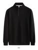 Suéter de Forro Polar Ollie con Cuello Vertical y Media Cremallera para Hombre, Base de Color Sólido, Puños Ajustados, Manga Larga, Doble Capa Compuesta, Holgado, Casual, Suéter de Cuello Alto