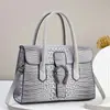 Bolso de Mano de Moda con Patrón de Cocodrilo, Gran Capacidad, Bolso de Hombro Versátil para Fiestas, Compras y Viajes Diarios, Bolso Cruzado