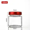 Pote de Vidro Quadrado para Mel de Alta Capacidade com Vedação, Uso Duplo para Casa e Negócios, Transparente para Tofu Fermentado, Geleia e Conservas