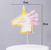 Enchufe para Pastel de Celebridad Cibernética Bandera con Borlas Arco de Encaje Enchufe de Unicornio Tarjeta con Purpurina Nuevo Enchufe para Repostería