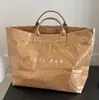 Nova Bolsa de Mão Feminina de Nicho Face Brilhante Grande Capacidade Moda Vintage Bolsa de Compras em Papel DuPont Bolsa Tote Casual Simples