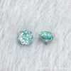 Brincos de Stud Flor Octogonal Degradê Fundo Redondo Liga de Titânio F136 Piercing Labial com Rosca Interna de Titânio G23 Zircônia