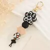 Nueva pulsera de cuentas de silicona joyería creativa DIY llavero de vaca de dibujos animados colgante para bolso accesorios pequeños