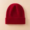Gorros de Punto Versátiles para Hombre y Mujer 100% Cachemira Pura Gorros Casuales de Doble Capa Gorros Gruesos y Cálidos Gorros de Lana Tejida Gorros para el Frío