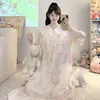 Pijama de verão feminino plus size com bojo embutido, camisola de manga curta em algodão nuvem, estilo princesa, corte solto, pode ser usado fora de casa como roupa de casa