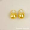 Brincos de Pérola Shijia Simples Vintage Estilo Hong Kong Brincos Banhados a Cobre Dourado Brincos Elegantes Elegantes Brincos de Alta Qualidade para Mulheres