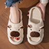 Nuevo Modelo Transfronterizo 2026 Pantuflas de Lino Kapibara Abiertas con Suela Gruesa de Eva, Ligeras, Antideslizantes, Silenciosas, para Uso en Casa