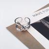 Anillo tailandés plateado para mujer abierto ajustable ancho anillo para dedo índice INS anillo de viento frío joyería de moda fábrica venta al por mayor
