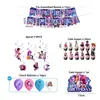 Nuevos Suministros para Fiesta Temática K-Pop Blue Hunter Girl Group Platos de Papel Desechables Vasos de Papel Manteles Juego de Banderines
