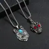 Fábrica punk directa dominante simple aleación cabeza de lobo collar para hombre personalizado accesorios para estudiantes collar de calavera