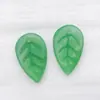 Vidrio Verde Vintage Hoja Hoja de Fresa Accesorios para Joyería Hechos a Mano DIY Estilo Antiguo Pasador Collar Colgante Kit de Materiales