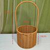 Cesta portátil tipo vime decoração de casa cesta de armazenamento cesta para arranjo de flores tecida à mão cesta portátil de renda