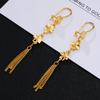 24K retenção de cor ouro e brincos de borla da moda coreana brincos de latão longos brincos de ouro vietnamita brincos femininos casamento