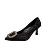 Sapatos de Salto Alto de Bico Fino para Mulheres, Nova Moda Outono 2022, Superfície Plissada, Fivela Quadrada, Boca Rasa, Saltos Agulha, Estilo Profissional para o Dia a Dia