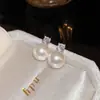 Pendientes Vintage de Segunda Mano con Circonita y Perla Lujo Accesible Exquisitos Pendientes de Gama Alta Diseño de Pendientes de Nicho Venta al por Mayor