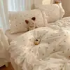 2026 Novo Estilo Coreano Classe A Veludo Leite Renda Estampada Conjunto de Quatro Peças - Sonho Versão Lençol de Cama 1.2m Conjunto de Três Peças Sonho
