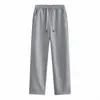 Pantalones de Chándal de Algodón de 320g con Pierna Abierta, Color Sólido Popular, Sencillos, Casuales, Versátiles, Holgados, Modernos, de Pierna Recta para Hombre