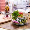 Estilo japonês simples grande capacidade casa transparente redondo conjunto de tigela de vidro saladeira tigela de arroz e tigela de macarrão tigela de frutas