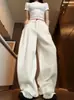 Pantalones casuales de pierna ancha de cintura alta para mujer, nuevo estilo otoño 2026, corte relajado, adelgazante, silueta recta versátil, pantalones largos de corte curvo