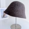 Gorro de Punto de Mezcla de Lana de Alpaca Ultra Fina para Mujer, Sombrero de Pescador Cálido de Lana de Oveja para Otoño e Invierno, Tendencia Elegante y de Moda en Sombrero Cloche