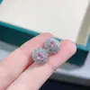 Aretes de Zafiro Rosa Natural Puro con Color Cristalino Vibrante, Piedra Preciosa Grado 5A, Tamaño 4*5mm