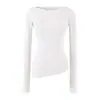 Conjunto de Top T-shirt Assimétrico de Manga Longa com Gola Canoa Estilo Desejo Puro Garota Apimentada + Saia Midi Irregular Justa ao Corpo para Mulheres