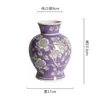 Vaso Retrô de Porcelana Azul e Branca Cerâmica de Alto Padrão Estilo Wabi Sabi Mid-Century Vaso de Barriga Grande Novos Ornamentos Chinoiserie