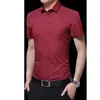 Nova Camisa Masculina de Manga Longa Primavera e Outono Juventude Homens de Negócios Gola Lapela Cor Sólida Fina Sem Ferro