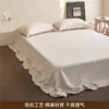 Lençol de Cama Cor Lisa Estilo Japonês 10% Linho 90% Algodão Peça Única Classe A Simples Wabi-Sabi Capa de Edredom de Algodão e Linho Conjunto de Três Peças