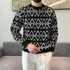 Suéter de manga larga para hombre, otoño e invierno, nueva moda, marca versátil, juvenil, casual, ropa interior, suéter