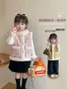 Colete Feminino com Forro de Fleece Outono Inverno Novo Capa Infantil Meninas Inverno Grosso Quente Doce Colete Roupa Externa Estilosa