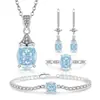 Venta caliente de transmisión en vivo: Conjunto de Diamante de Alto Carbono con Corte de Hielo en Forma de Huevo Lágrimas de Petrus de Piedras Preciosas de Colores - Anillo, Pendientes, Collar, Colgante, Pulsera