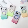 Capa de Celular Magnética para iPhone 18 Pro Max com Efeito Gradiente Similar à Pele Adequada para Apple 17/18 Suporte Giratório 16/15P