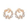Pendientes de hoja de albaricoque fresco de moda nacional, pendientes de flor de diamante para mujer, elegantes pendientes de princesa de alta gama de nicho.